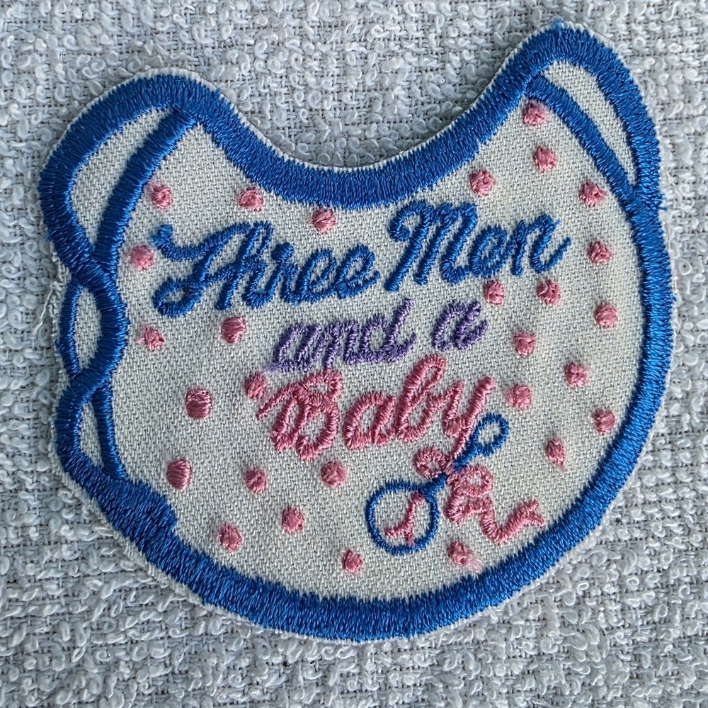 Disney Blue and Pink Embroidered Three Men And A Baby  Patch